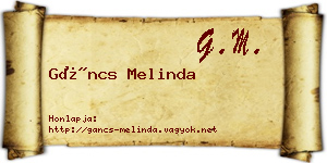 Gáncs Melinda névjegykártya